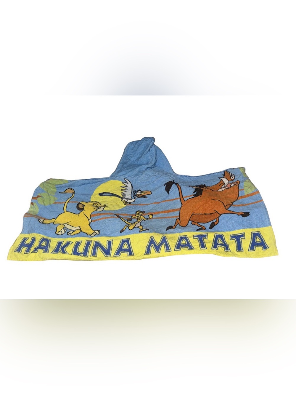 The Lion King Kids Hooded Swim Towel - Blue & Yellow vintage